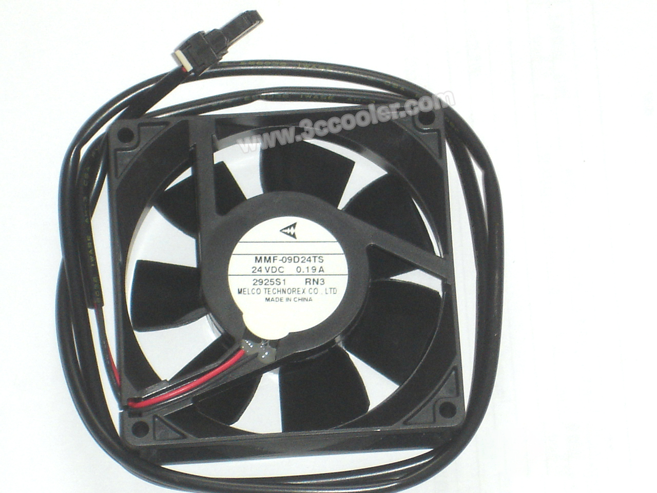 Melco 9CM 90*25mm MMF-09D24TS RN3 24V 0.19A 2 Wires 2 Pins inverter Fan for  PLC ABB Yaskawa device